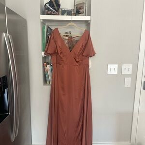 Azazie Lani Dress in Cedar Rose